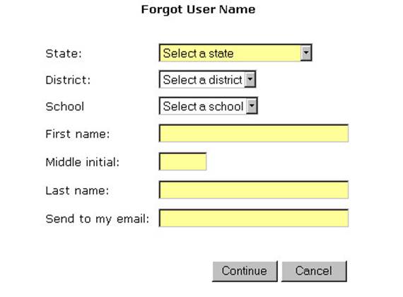Description: Forgot username form