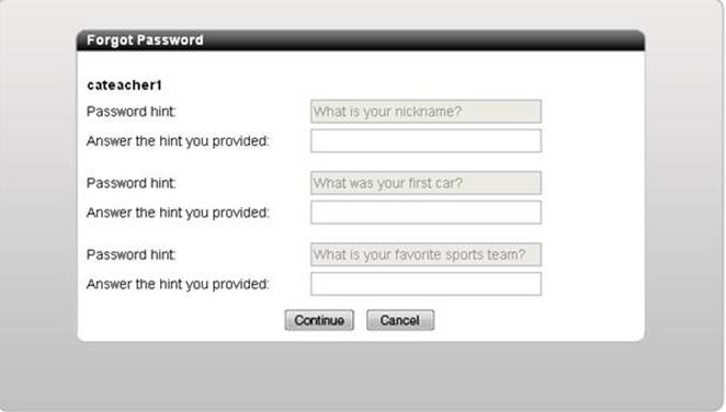 Description: Forgot password form